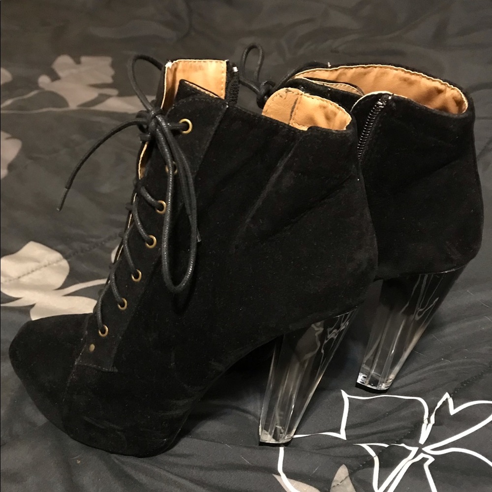 Black Ankle Boots w/ Ombré Heels